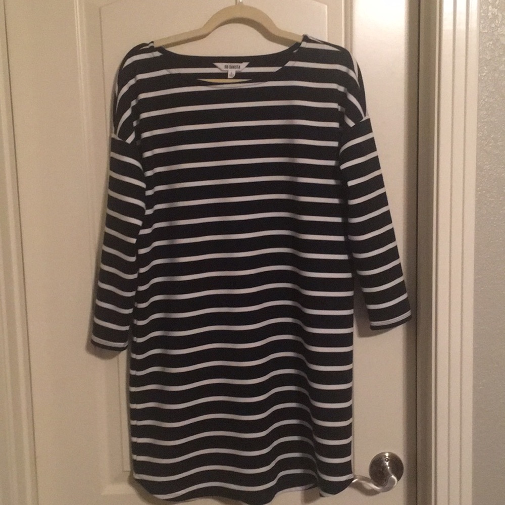 BB Dakota Navy + White Stripe Dress
